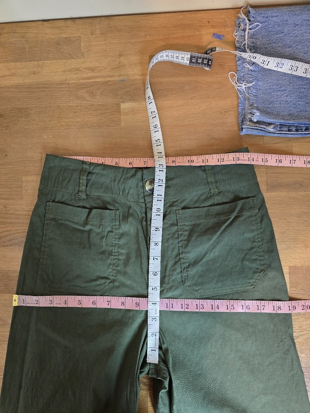 Maeve The Colette Wide-Leg Pants – Olive Green Magic Fabric Crop Size 29 Holly - Picture 11 of 13